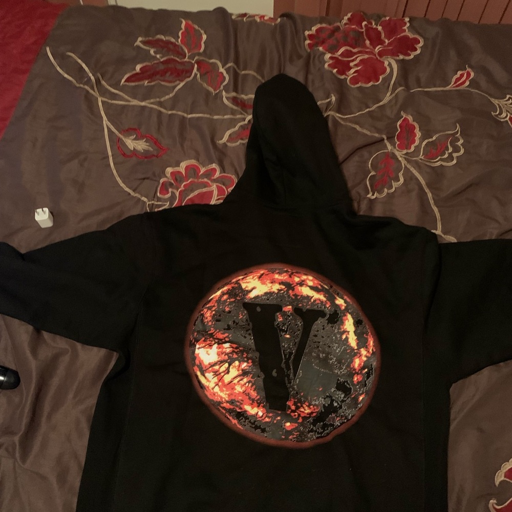 Juice wrld burning orange globe hoodie